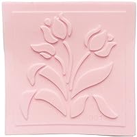 4 Set Mini Flower Lace Pattern Impression Texture Embossing Silicone Fondant Cake Print Mat Square Mold for Cupcakes Sugarcraft,Tuip, Petunia, Tulbaghia Violacea, Orchid