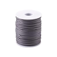 Pandahall 54.6 Yards 2mm Hollow Pipe Tubing PVC Rubber Cord Rubber Tube Cord Wrapped Around Gray for Memory Wire Necklace Bracelet Knitting