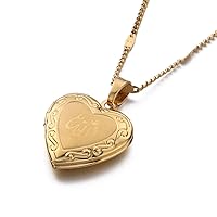 Allah Heart Locket Pendant Necklace Muslim Heart Allah Open Heart Pendnat Necklace with Chain