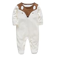 Newborn Infant Baby Boy Girl Cartoon Cute Romper Jumpsuit Outfits Clothes Zipper up Romper