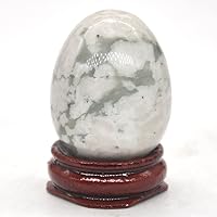 30x40mm Natural Carved Gemstone Polished Egg Shape Gemstone Reiki Healing Crystal Quartz Eggs Sculpture Stone with Wooden Base Stand for Home Office Table Decor, China Jade