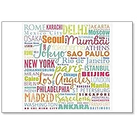 The Largest Cities In The World Word Cloud Collage classic fridge magnet
