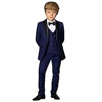 Boys' Three-Piece Suit Shawl Lapel Tuxedos for Daily Dinner Pageboy Party(Jacket+Vest+Pants)