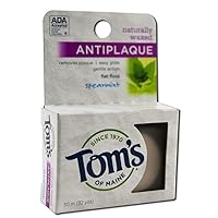 Tom's of Maine Naturally Waxed Anti-Plaque Flat Floss Spearmint 32 Yards (Pack of 3)3