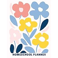 Homeschool Planner: Weekly & Monthly Lesson Planning and Grade Book for Teaching Multiple Kids - Academic School Year | Coral Pink Floral (HM102)