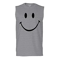 Cute Graphic Happy Funny Smile Smiling face Positive Men's Muscle Tank Sleeveles t Shirt