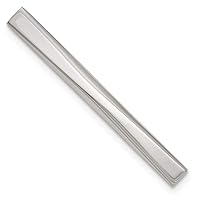 Stainless Steel Polished Engravable Tie Bar Measures 50x4mm Wide Jewelry Gifts for Men