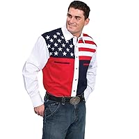 Scully Patriotic Color Block Snap Shirt P756 BLU ***