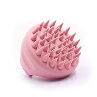 Scalp Massager Scalp Scrubber Hair Shampoo Brush Scalp Brush Hair Scrubber Scalp Massager for Hair Growth Dandruff Removal Silicone Deep Scalp Cleansing and Relax Scalp Light Pink