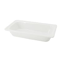 CAC China Food Pans Bright White Porcelain 1/3 GN Pan, 12-3/4 by 6-7/8 by 2-1/2-Inch, 12-Pack
