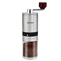 Burr Coffee Grinder, Portable Manual Coffee Bean Grinder with 6 Coarseness Settings for Espresso, Cold Brew, French Press, Drip, Perfect for Home, Travel, Camping