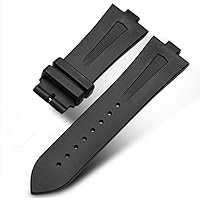 Richie strap] 25mm Black Rubber Replacement Watch Band Strap For Vacheron Constantin Overseas Series