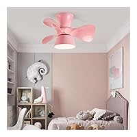 Ceiling Fan with Lights Led Ceiling Fan with Light 3 Colour Changeable Ceiling Fan Lights with Remote Control Adjustable Speed & Timing Low Noise for Dining Room, Bedroom/Pink/55Cm/21.6Inch