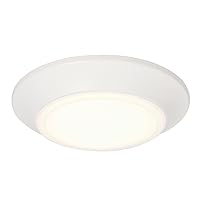 Westinghouse Lighting 6133700 Makira Traditional One-Light, 6 Inch 11 Watt Dimmable LED Indoor/Outdoor Surface Mount Fixture with Color Temperature Selection, White Finish, Frosted Acrylic Shade