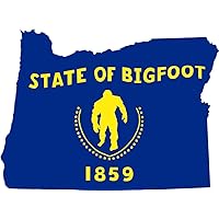 Oregon State Shaped Bigfoot Sasquatch Flag Sticker / Vinyl Decal for Water Bottle, car, Laptop