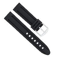 Ewatchparts 22MM SILICONE RUBBER WATCH STRAP BAND COMPATIBLE WITH RAYMOND WEIL 4881 TANGO CHRONO BLACK