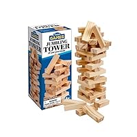 Playmaker Toys Jumbling Tower Compact and Exciting Stacking Game, 7.5-inch Length, Kids Toy