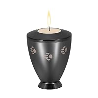 ZLXL720 1PCS 316L Stainless Steel Engraved Keepsake Cremation Candle Holder for Ash Urns Funeral Casket for Memorial BFBLD (Metal Color : Black)