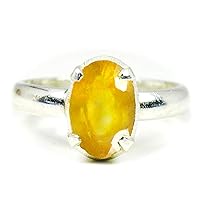 Gemsyogi Choose Your Color Natural Stone Ring Sterling Silver 5 Carat Statement Birthstone Jewellery Size H to Z