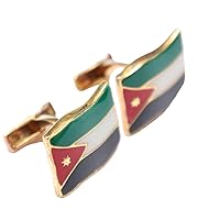 925 Sterling Silver Enamel Flag Cufflinks Mens Unique Shirt Vintage Boyfriend Cufflinks