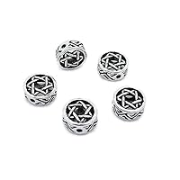 30 Pieces Antique Silver Tone Jewelry Making Charms Crafting Beading Craft U2EU4 Star of David Loose Beads