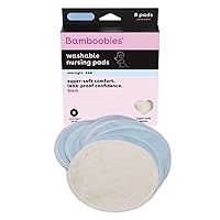 Nursing Pads for Breastfeeding Reusable Washable Breast Pads Super Soft Rayon Made From Bamboo Milk Proof Liner Perfect Baby Shower Gifts, Blue