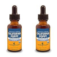 Herb Pharm Certified Organic California Poppy Liquid Extract for Calming Nervous System Support - 1 Ounce (Pack of 2)