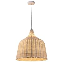 Classical Hand-Woven Bamboo Pendant Lamp,Rattan Dining Room Lamps,Bamboo Light Fixtures Ceiling Mount,Adjustable Height Island Lights