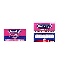 Allergy Relief Tablets 100ct & Extra Strength Antihistamine 50mg Diphenhydramine 24ct