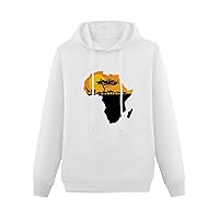 African Animals over Map of Africa Women's Long Sleeve Tee Hoodies Pullover Sweatshirt Tops