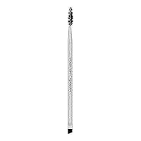 Mirabella Liner & Brow Duo Brush, Premium Professional Makeup Brush Collection, Cruelty-Free Synthetic Bristle Brush, Hand-Sculpted Brushed Aluminum Handle, Luxury Blending Brush for Makeup