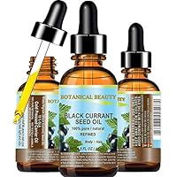 BLACK CURRANT SEED OIL 100% Pure Natural Undiluted Refined Cold Pressed Carrier oil. 0.5 Fl.oz. - 15ml. For Skin, Hair, Lip, Nail Care. Rich in gamma-linolenic acid, Omega 3, 6, 9