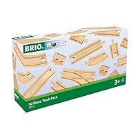 BRIO 33772 Special Track Pack - 50 Piece Set of Wooden Railway Tracks | Ideal for Creative Kids Age 3 and Up | Safety Tested | Compatible with All BRIO Railway Toys | FSC Certified