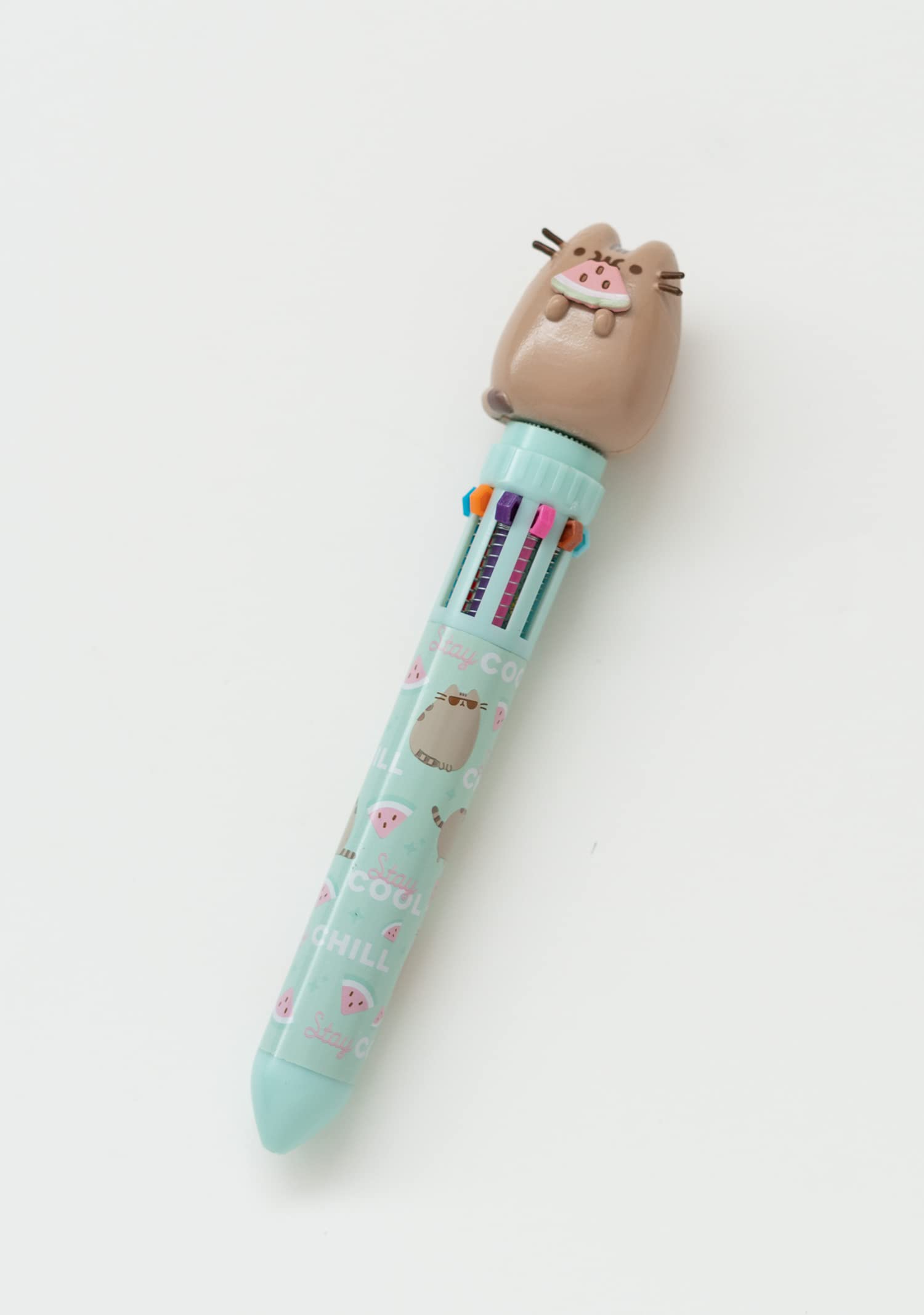 Pusheen Stationery Set - Pusheen Pencil Case with Pen, Highlighter Set, Self Adhesive Notes, Paper Clips - Pusheen Foodie Collection