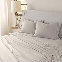 Jennifer Adams Eternal Sheet Set, 4-Piece Microfiber Sheets & Pillowcases - Ultra-Soft, Breathable and Wrinkle-Resistant (Linen, Queen)