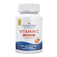 Vitamin C Gummies, Tart Tangerine - 60 Gummies - 250 mg Vitamin C - Immune Support, Antioxidant Protection, Child Growth & Development - Non-GMO, Vegan - 30 Servings