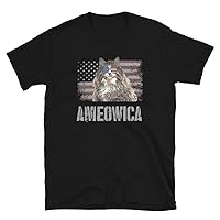 Norwegian Forest Cat Funny Ameowica Retro USA American Flag T-Shirt