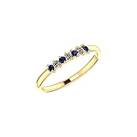 10k Yellow Gold Ring with Diamond Natural Sparkling 1.5mm Gemstone 0.08 carat Band White 1.6mm Diamonds 0.057 carat Prong Setting with Round Shaped in Gift for Women