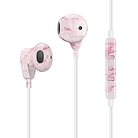 Wired Headphones for iPhone 13/13 Mini / 13 Pro/13 Pro max，Wired iPhone Earphones with Microphone,Headphones for School/Travel/Tablet, Pink Marble