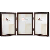 Lawrence Frames 755957T Espresso Wood 5x7 Hinged Triple Picture Frame - Gallery Collection