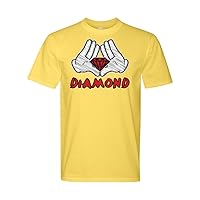 Scribble Dynasty Red Diamond Hands. Unisex T-Shirt X-Large Gold