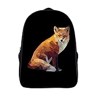 Geometric Fox Laptop Backpack with Multi-Pockets Waterproof Carry On Backpack for Work Shopping Unisex 16 Inch