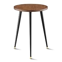 Indoor Plant Stand, Mid Century Wood Plant Stand Plant Table for Flower Pots, Heavy Duty Metal Tall Plant Holder, Modern Home Decor Small Round Side End Table (11.8