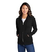Port & Company Ladies Core Fleece Full-Zip Hooded Sweatshirt. LPC78ZH Jet Black