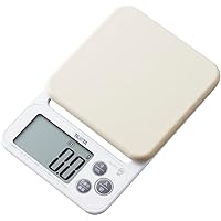Tanita KJ-212 WH Cooking Scale with Removable and Washable Silicone Cover, Measures Up to 4.4 lbs (0.1 g) Units, Includes Hook Hole, Convenient Storage, Digital Scale, White