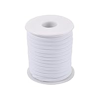 Elecrelive 21.87 Yards Nylon Cord 1/5 inch White Flat Width Beading String Chinese Knotting Cord Nylon Macrame Thread Cord for Necklace Bracelet Braided Jewelry Making