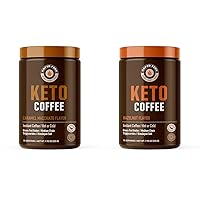 Ketogenic Instant Keto Coffee Mix, Supports Energy & Metabolism, Grass Fed Butter & MCTs, 15 Servings, Caramel Macchiato & Hazelnut Flavors, 7.93oz Each