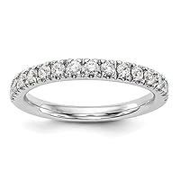 14k White Gold Lab Grown Diamond SI1 SI2 G H I Band Size 7.00 Jewelry Gifts for Women