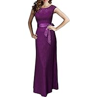 Women's Elegant Bridesmaid Hollowed Lace Prom Dresses Floor-Length Evening Party Gowns