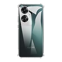 for OPPO Reno 11F 5G Global CPH2603 Case, Soft TPU Back Cover Shockproof Silicone Bumper Anti-Fingerprints Full-Body Protective Case Cover for OPPO F25 Pro 5G Global (6.70 Inch) (Transparent)